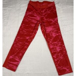 Nike Pro Dri-FIT Women's Capri Leggings Red Print Size Medium Training